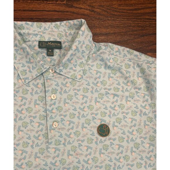 Other - Masters 1934 Polo Shirt Men’s Large Berckmans Place Teal Print Shirt Mens Medium